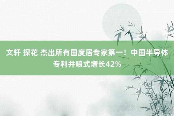 文轩 探花 杰出所有国度居专家第一！中国半导体专利井喷式增长42%