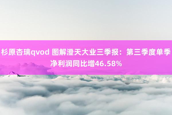 杉原杏璃qvod 图解澄天大业三季报：第三季度单季净利润同比增46.58%