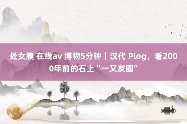 处女膜 在线av 博物5分钟｜汉代 Plog，看2000年前的石上“一又友圈”