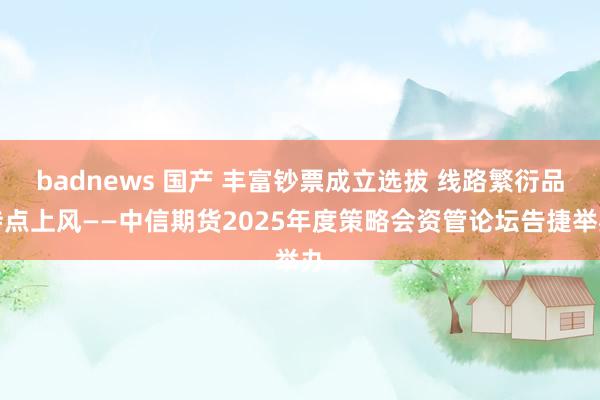 badnews 国产 丰富钞票成立选拔 线路繁衍品特点上风——中信期货2025年度策略会资管论坛告捷举办