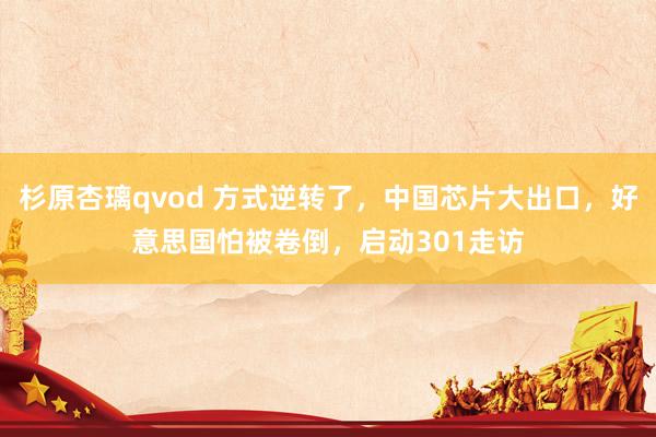 杉原杏璃qvod 方式逆转了，中国芯片大出口，好意思国怕被卷倒，启动301走访
