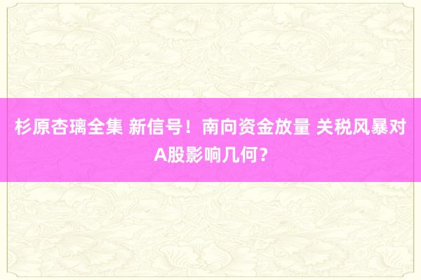 杉原杏璃全集 新信号！南向资金放量 关税风暴对A股影响几何？