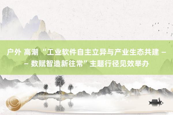 户外 高潮 “工业软件自主立异与产业生态共建 —— 数赋智造新往常”主题行径见效举办